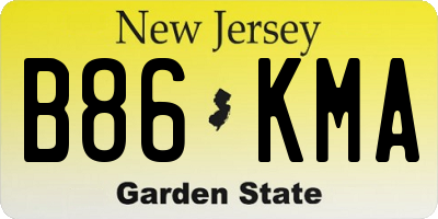 NJ license plate B86KMA