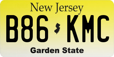 NJ license plate B86KMC