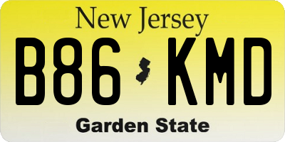 NJ license plate B86KMD
