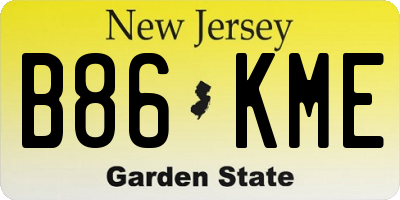 NJ license plate B86KME