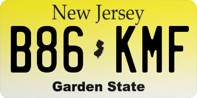 NJ license plate B86KMF