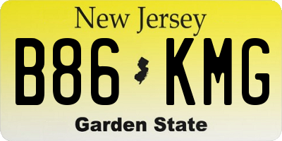 NJ license plate B86KMG