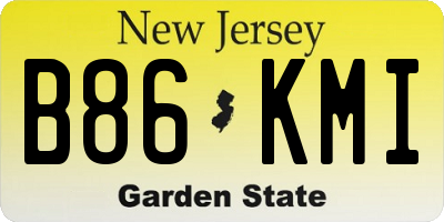 NJ license plate B86KMI