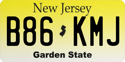 NJ license plate B86KMJ