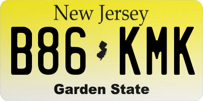 NJ license plate B86KMK
