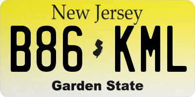NJ license plate B86KML