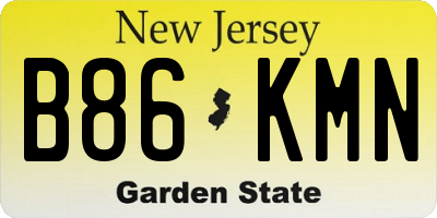 NJ license plate B86KMN