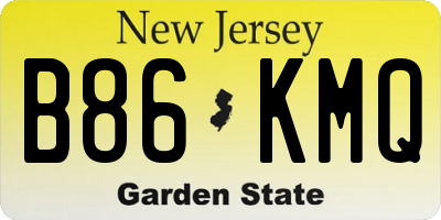 NJ license plate B86KMQ