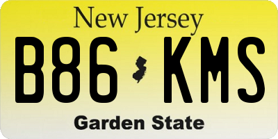 NJ license plate B86KMS