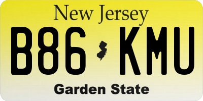 NJ license plate B86KMU