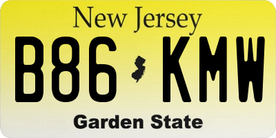NJ license plate B86KMW