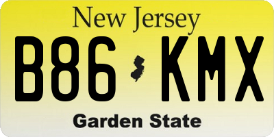 NJ license plate B86KMX