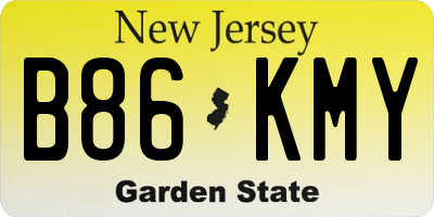 NJ license plate B86KMY
