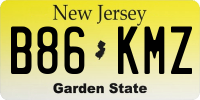 NJ license plate B86KMZ