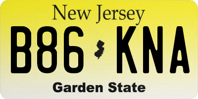 NJ license plate B86KNA