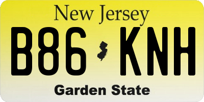 NJ license plate B86KNH