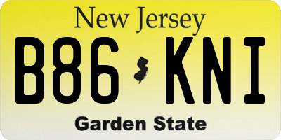NJ license plate B86KNI