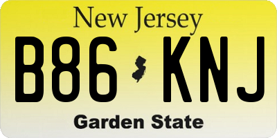 NJ license plate B86KNJ