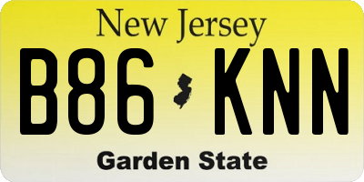 NJ license plate B86KNN