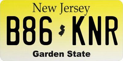 NJ license plate B86KNR