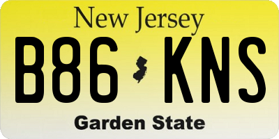 NJ license plate B86KNS
