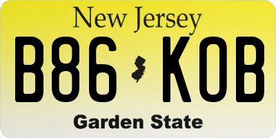 NJ license plate B86KOB
