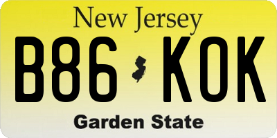 NJ license plate B86KOK