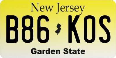 NJ license plate B86KOS