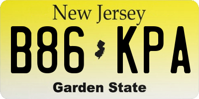 NJ license plate B86KPA