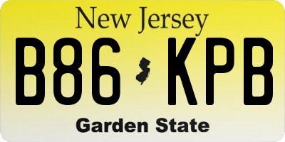 NJ license plate B86KPB