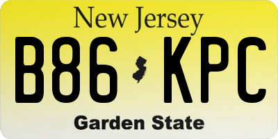 NJ license plate B86KPC