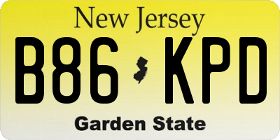 NJ license plate B86KPD