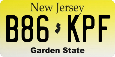 NJ license plate B86KPF