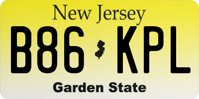 NJ license plate B86KPL