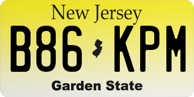 NJ license plate B86KPM
