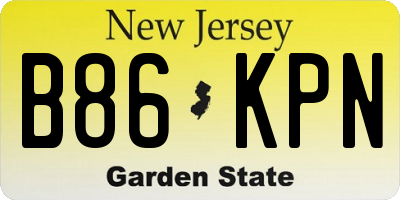 NJ license plate B86KPN