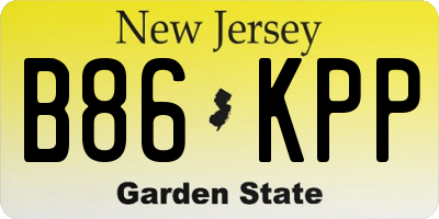 NJ license plate B86KPP