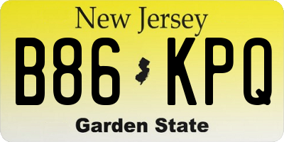 NJ license plate B86KPQ