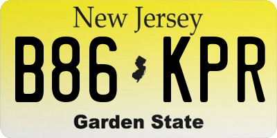 NJ license plate B86KPR