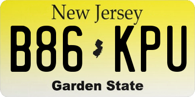 NJ license plate B86KPU