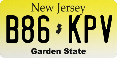 NJ license plate B86KPV
