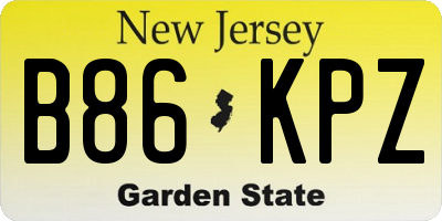 NJ license plate B86KPZ