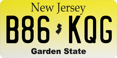 NJ license plate B86KQG