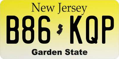 NJ license plate B86KQP