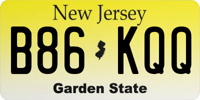 NJ license plate B86KQQ