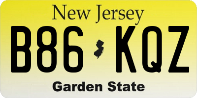 NJ license plate B86KQZ