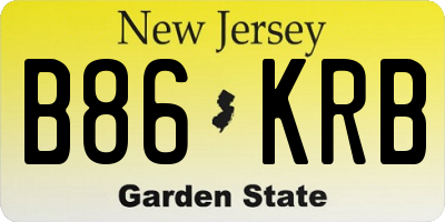 NJ license plate B86KRB