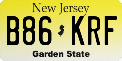 NJ license plate B86KRF