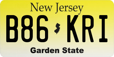NJ license plate B86KRI