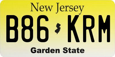 NJ license plate B86KRM